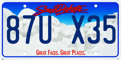 SD license plate 87UX35