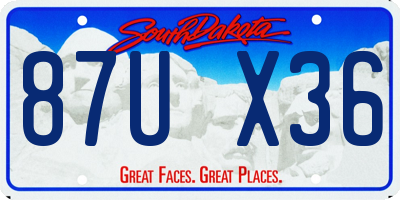 SD license plate 87UX36