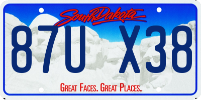 SD license plate 87UX38