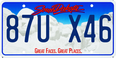 SD license plate 87UX46