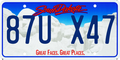 SD license plate 87UX47