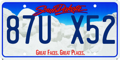 SD license plate 87UX52