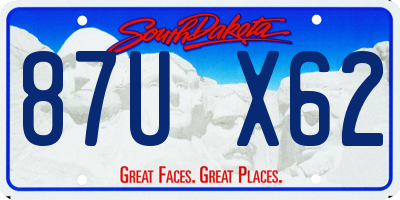 SD license plate 87UX62