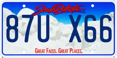 SD license plate 87UX66