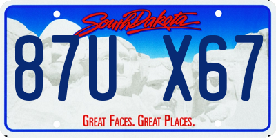 SD license plate 87UX67
