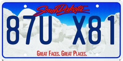 SD license plate 87UX81