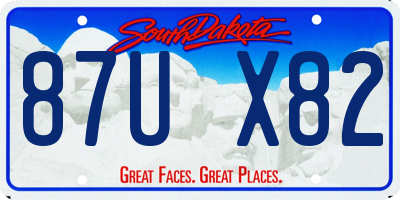 SD license plate 87UX82