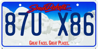 SD license plate 87UX86