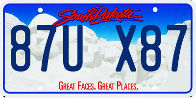 SD license plate 87UX87