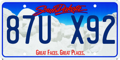 SD license plate 87UX92