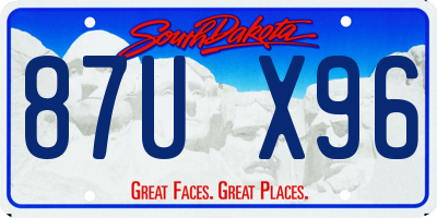 SD license plate 87UX96