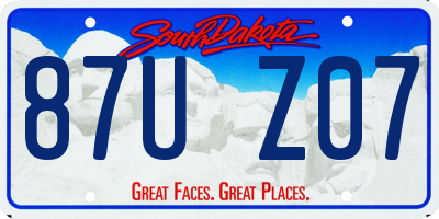 SD license plate 87UZ07