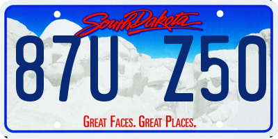 SD license plate 87UZ50