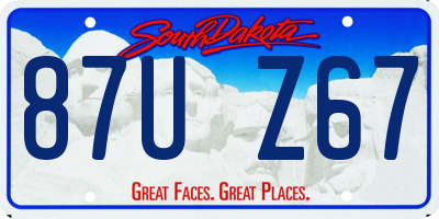 SD license plate 87UZ67