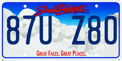 SD license plate 87UZ80