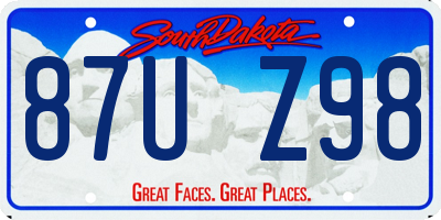 SD license plate 87UZ98