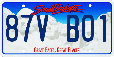 SD license plate 87VB01