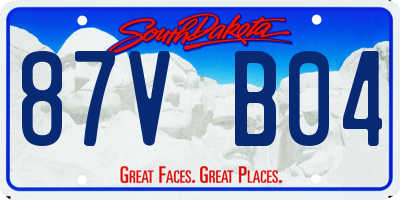 SD license plate 87VB04