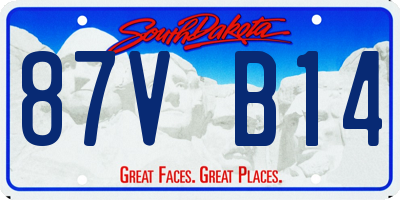 SD license plate 87VB14