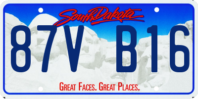SD license plate 87VB16