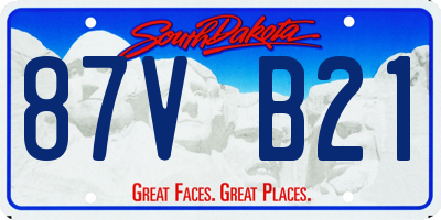 SD license plate 87VB21