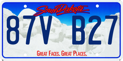 SD license plate 87VB27