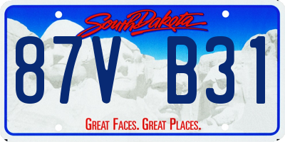 SD license plate 87VB31
