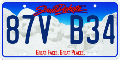 SD license plate 87VB34