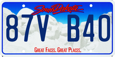 SD license plate 87VB40