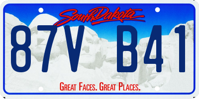 SD license plate 87VB41