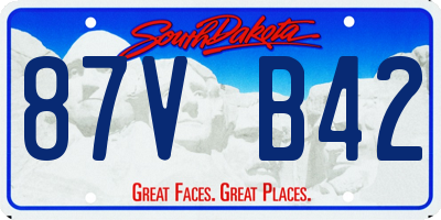 SD license plate 87VB42
