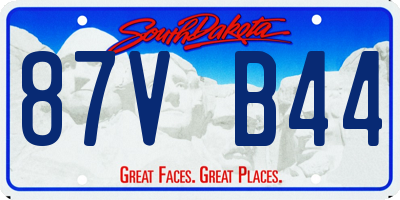 SD license plate 87VB44