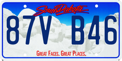 SD license plate 87VB46
