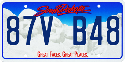 SD license plate 87VB48