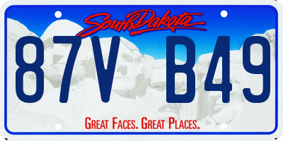 SD license plate 87VB49