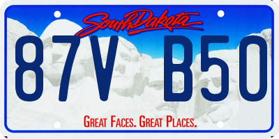 SD license plate 87VB50