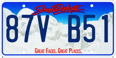 SD license plate 87VB51