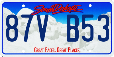 SD license plate 87VB53