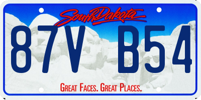 SD license plate 87VB54