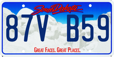SD license plate 87VB59