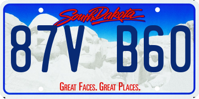 SD license plate 87VB60