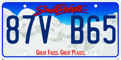 SD license plate 87VB65
