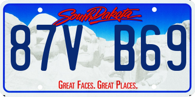 SD license plate 87VB69