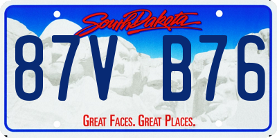 SD license plate 87VB76