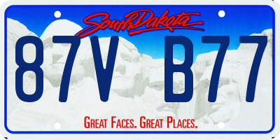 SD license plate 87VB77