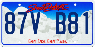 SD license plate 87VB81
