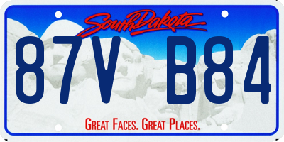 SD license plate 87VB84