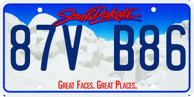 SD license plate 87VB86