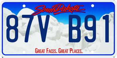 SD license plate 87VB91