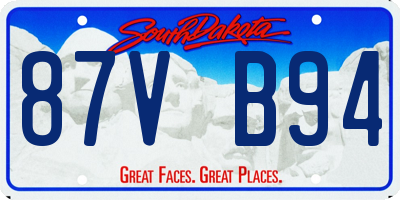 SD license plate 87VB94